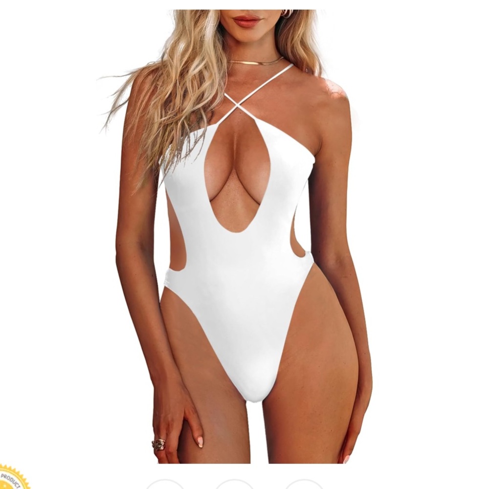 Elegant White One-Piece Swimsuit